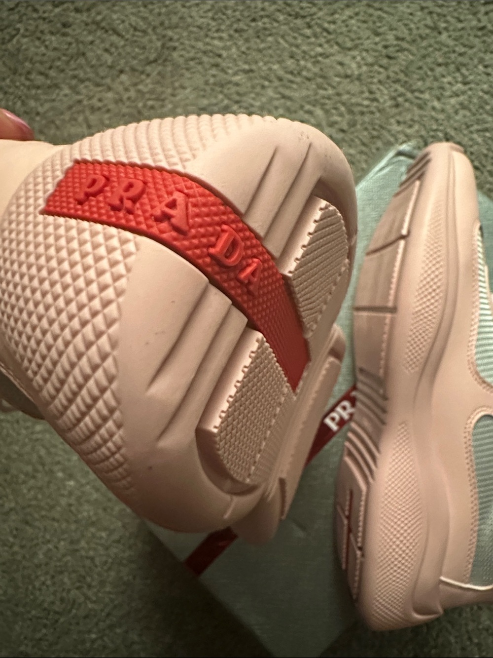 Prada Pink and Gray Women's Lace-Up Sneakers - Picture 5 of 7